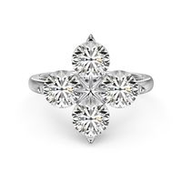 Sterling Silver Simple Style Classic Style Inlay Flower Zircon Rings sku image 1