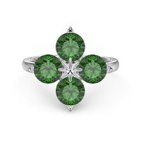 Sterling Silver Simple Style Classic Style Inlay Flower Zircon Rings sku image 9