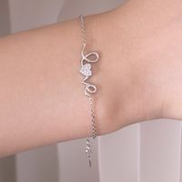 Sterling Silver Simple Style Classic Style Inlay Heart Shape Rhinestones Bracelets main image 3
