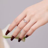 Sterling Silver Simple Style Classic Style Inlay Flower Zircon Open Rings main image 1