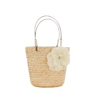 Women's Small Straw Solid Color Vacation Beach Weave String Straw Bag main image 2