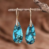 1 Pair Simple Style Water Droplets Inlay Agate Natural Stone Drop Earrings main image 2