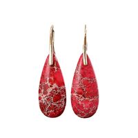 1 Pair Simple Style Water Droplets Inlay Agate Natural Stone Drop Earrings main image 3