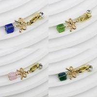 1 Piece Belly Rings Vintage Style Solid Color Commute Bow Knot 316 Stainless Steel  Arylic Alloy Plating Inlay Rhinestones Gold Plated main image 2