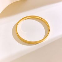 304 Stainless Steel 18K Gold Plated Elegant Basic Classic Style Plating Solid Color Bangle main image 4