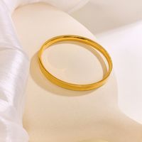 304 Stainless Steel 18K Gold Plated Elegant Basic Classic Style Plating Solid Color Bangle main image 5