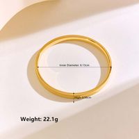304 Stainless Steel 18K Gold Plated Elegant Basic Classic Style Plating Solid Color Bangle main image 2