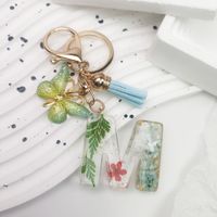 Pastoral Flower Butterfly Crystal Women's Bag Pendant Keychain sku image 8
