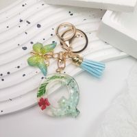 Pastoral Flower Butterfly Crystal Women's Bag Pendant Keychain sku image 12