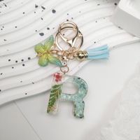 Pastoral Flower Butterfly Crystal Women's Bag Pendant Keychain sku image 13