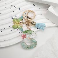 Pastoral Flower Butterfly Crystal Women's Bag Pendant Keychain sku image 14