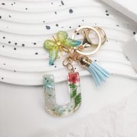 Pastoral Flower Butterfly Crystal Women's Bag Pendant Keychain sku image 15