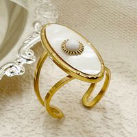 Vacation Sweet Irregular Leaves 304 Stainless Steel 14K Gold Plated Pearl Rings In Bulk main image 3
