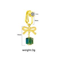 1 Piece Belly Rings Vintage Style Solid Color Commute Bow Knot 316 Stainless Steel  Arylic Alloy Plating Inlay Rhinestones Gold Plated sku image 1