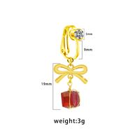 1 Piece Belly Rings Vintage Style Solid Color Commute Bow Knot 316 Stainless Steel  Arylic Alloy Plating Inlay Rhinestones Gold Plated sku image 4