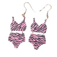 1 Pair IG Style Casual Stripe Swimsuit Leopard Asymmetrical Arylic Drop Earrings main image 3