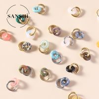 1 Pair Modern Style Classic Style Round Plating Artificial Crystal Natural Stone Drop Earrings main image 5