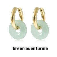 1 Pair Modern Style Classic Style Round Plating Artificial Crystal Natural Stone Drop Earrings sku image 6