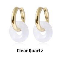 1 Pair Modern Style Classic Style Round Plating Artificial Crystal Natural Stone Drop Earrings sku image 4