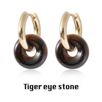 1 Pair Modern Style Classic Style Round Plating Artificial Crystal Natural Stone Drop Earrings sku image 11