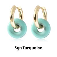 1 Pair Modern Style Classic Style Round Plating Artificial Crystal Natural Stone Drop Earrings sku image 14