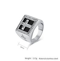 IG Style Cool Style Cross 304 Stainless Steel Inlay Rhinestones Unisex Rings main image 2