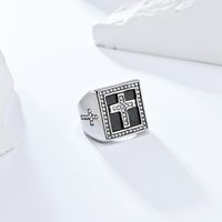 IG Style Cool Style Cross 304 Stainless Steel Inlay Rhinestones Unisex Rings main image 4