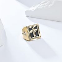 IG-Stil Toller Stil Kreuzen Edelstahl 304 Inlay Strasssteine Unisex Ringe sku image 10