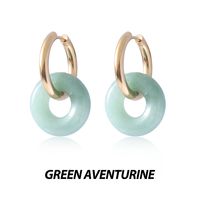 1 Pair Basic Classic Style Geometric Plating Artificial Crystal Natural Stone Drop Earrings sku image 3