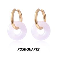 1 Pair Basic Classic Style Geometric Plating Artificial Crystal Natural Stone Drop Earrings sku image 2