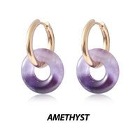 1 Pair Basic Classic Style Geometric Plating Artificial Crystal Natural Stone Drop Earrings sku image 1