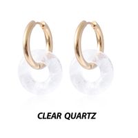 1 Pair Basic Classic Style Geometric Plating Artificial Crystal Natural Stone Drop Earrings sku image 4