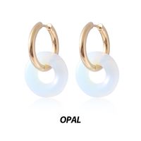 1 Pair Basic Classic Style Geometric Plating Artificial Crystal Natural Stone Drop Earrings sku image 5