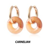 1 Pair Basic Classic Style Geometric Plating Artificial Crystal Natural Stone Drop Earrings sku image 6