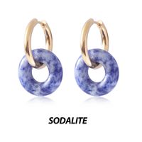 1 Pair Basic Classic Style Geometric Plating Artificial Crystal Natural Stone Drop Earrings sku image 11