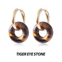 1 Pair Basic Classic Style Geometric Plating Artificial Crystal Natural Stone Drop Earrings sku image 7