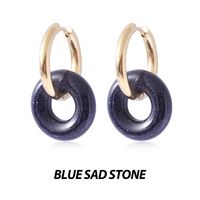 1 Pair Basic Classic Style Geometric Plating Artificial Crystal Natural Stone Drop Earrings sku image 9