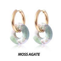 1 Pair Basic Classic Style Geometric Plating Artificial Crystal Natural Stone Drop Earrings sku image 13
