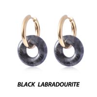 1 Pair Basic Classic Style Geometric Plating Artificial Crystal Natural Stone Drop Earrings sku image 14