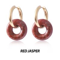 1 Pair Basic Classic Style Geometric Plating Artificial Crystal Natural Stone Drop Earrings sku image 19