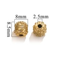 10 PCS/Package 304 Stainless Steel Gold Plated Solid Color Beads sku image 15