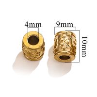 10 PCS/Package 304 Stainless Steel Gold Plated Solid Color Beads sku image 16