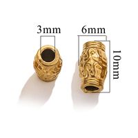 10 PCS/Package 304 Stainless Steel Gold Plated Solid Color Beads sku image 20