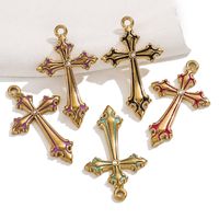 5 PCS/Package 304 Stainless Steel Rhinestones Cross Pendant main image 4