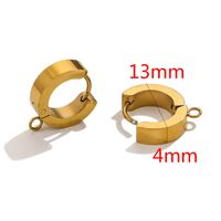 10 PCS/Package 304 Stainless Steel Gold Plated Solid Color Hook Earring Findings main image 5