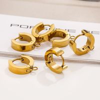 10 PCS/Package 304 Stainless Steel Gold Plated Solid Color Hook Earring Findings main image 1
