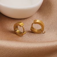 10 PCS/Package 304 Stainless Steel Gold Plated Solid Color Hook Earring Findings main image 2