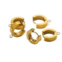 10 PCS/Package 304 Stainless Steel Gold Plated Solid Color Hook Earring Findings main image 4
