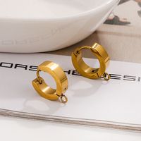 10 PCS/Package 304 Stainless Steel Gold Plated Solid Color Hook Earring Findings main image 3