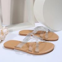 Women's Casual Solid Color Rhinestone Round Toe Slides Slippers sku image 9